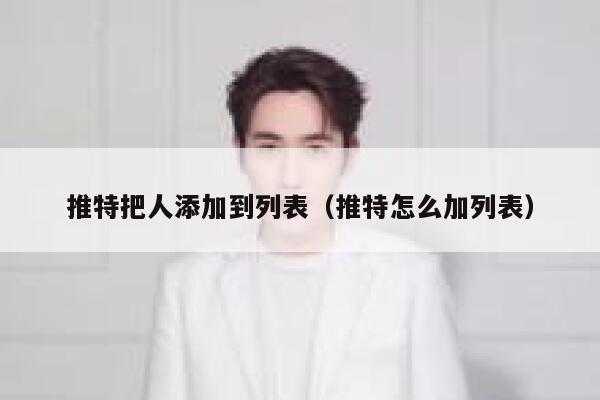 推特把人添加到列表（推特怎么加列表） 第1张