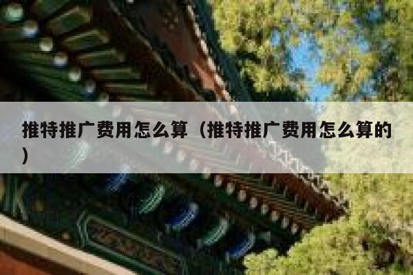 推特推广费用怎么算（推特推广费用怎么算的） 第1张