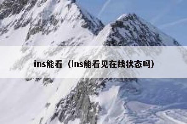 ins能看（ins能看见在线状态吗） 第1张