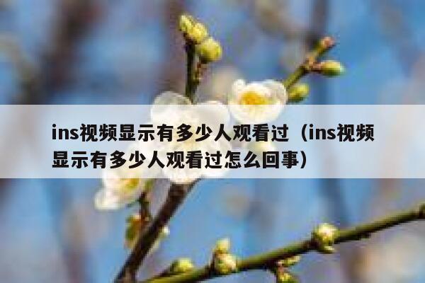 ins视频显示有多少人观看过（ins视频显示有多少人观看过怎么回事） 第1张