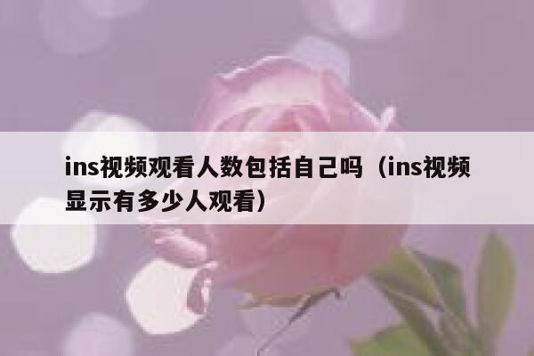 ins视频观看人数包括自己吗（ins视频显示有多少人观看） 第1张