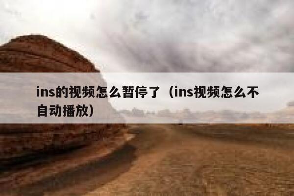 ins的视频怎么暂停了（ins视频怎么不自动播放） 第1张