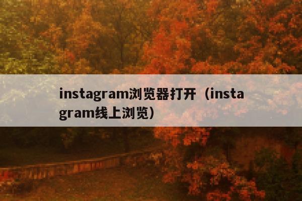 instagram浏览器打开（instagram线上浏览） 第1张