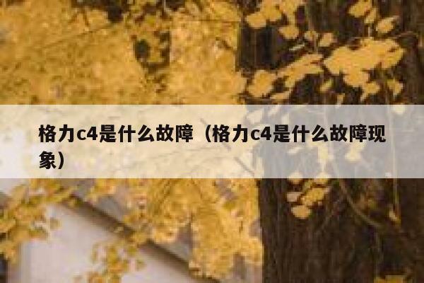 格力c4是什么故障（格力c4是什么故障现象） 第1张