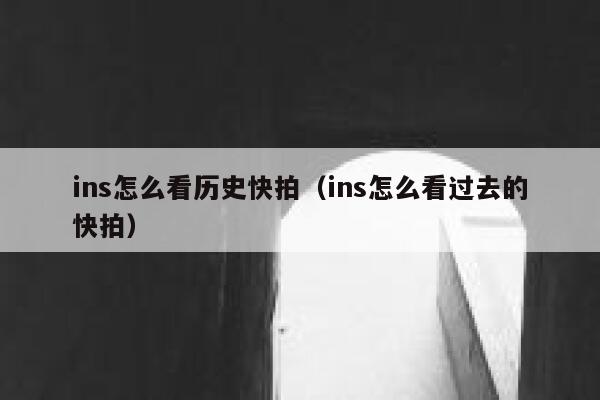 ins怎么看历史快拍（ins怎么看过去的快拍） 第1张