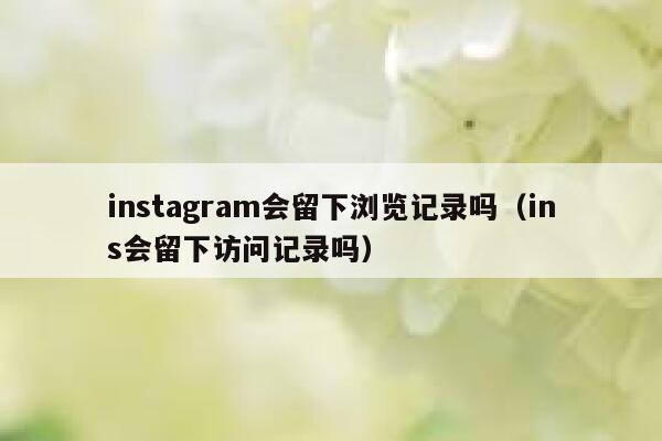 instagram会留下浏览记录吗（ins会留下访问记录吗） 第1张