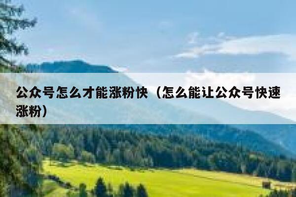 公众号怎么才能涨粉快（怎么能让公众号快速涨粉） 第1张