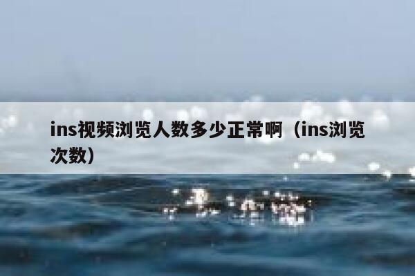 ins视频浏览人数多少正常啊（ins浏览次数） 第1张