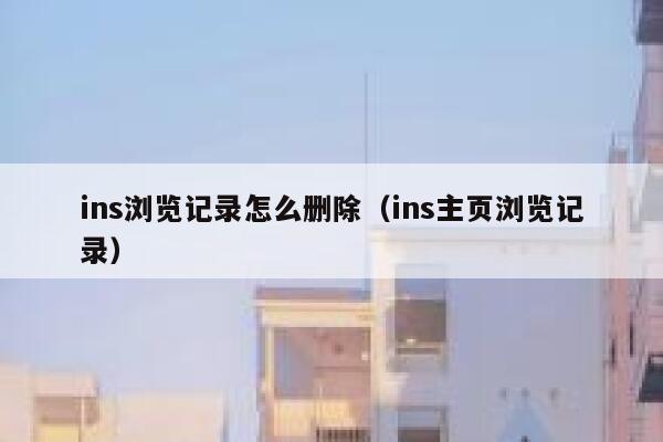 ins浏览记录怎么删除（ins主页浏览记录） 第1张