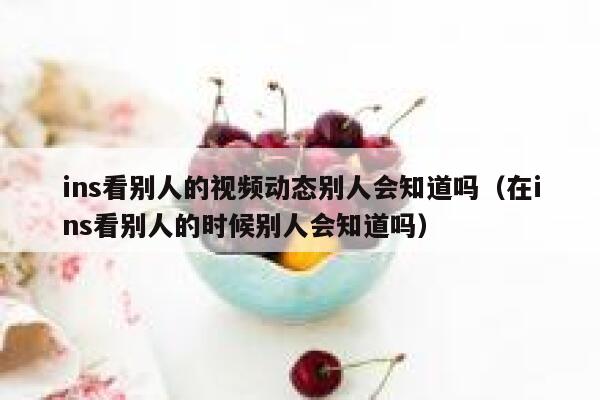 ins看别人的视频动态别人会知道吗（在ins看别人的时候别人会知道吗） 第1张