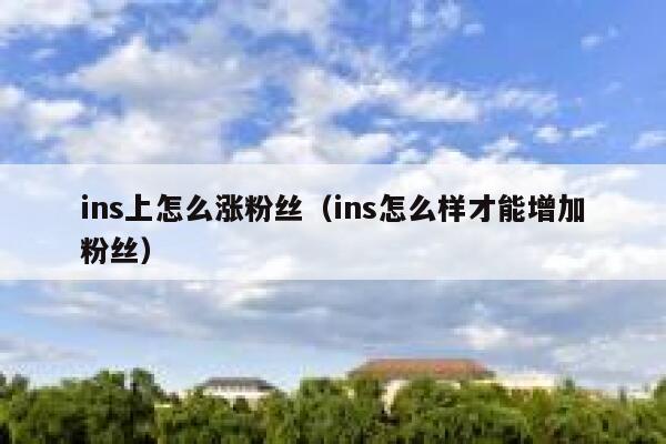 ins上怎么涨粉丝（ins怎么样才能增加粉丝） 第1张