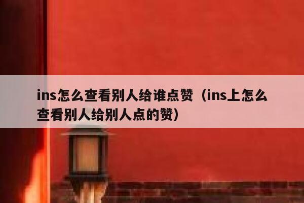 ins怎么查看别人给谁点赞（ins上怎么查看别人给别人点的赞） 第1张