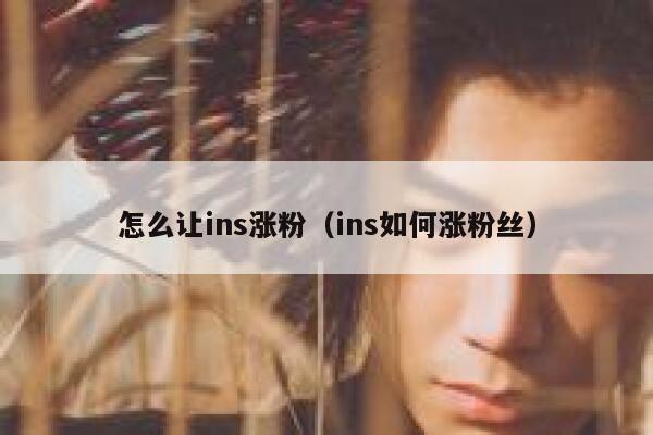怎么让ins涨粉（ins如何涨粉丝） 第1张