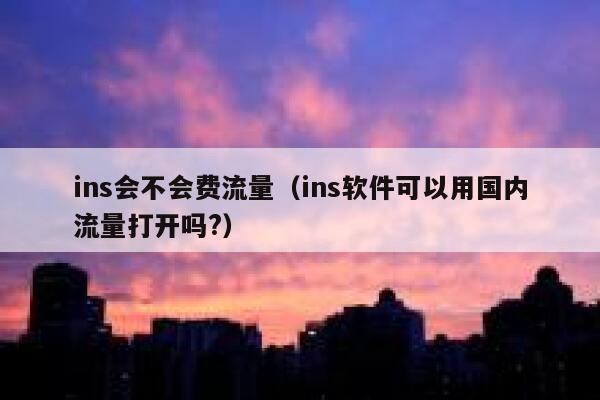 ins会不会费流量（ins软件可以用国内流量打开吗?） 第1张