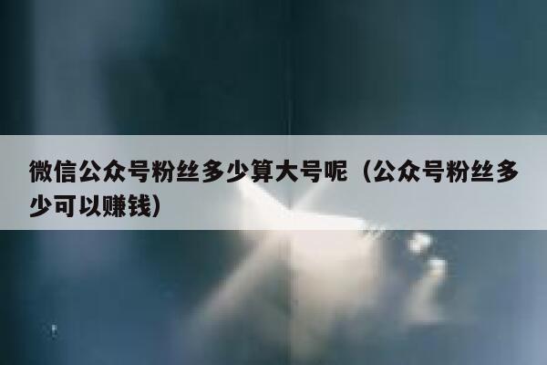 微信公众号粉丝多少算大号呢（公众号粉丝多少可以赚钱） 第1张