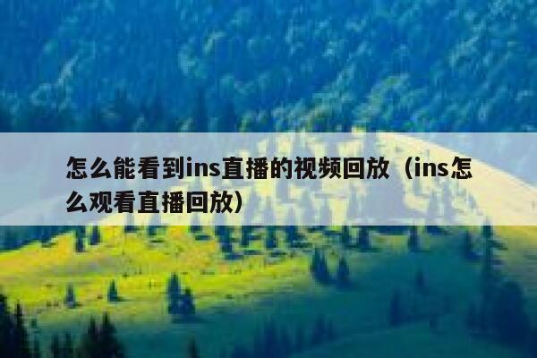 怎么能看到ins直播的视频回放（ins怎么观看直播回放） 第1张