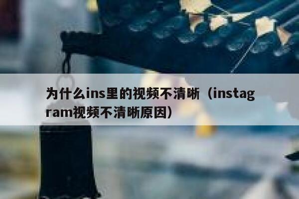 为什么ins里的视频不清晰（instagram视频不清晰原因） 第1张