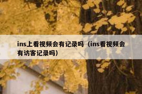ins上看视频会有记录吗（ins看视频会有访客记录吗） 第1张