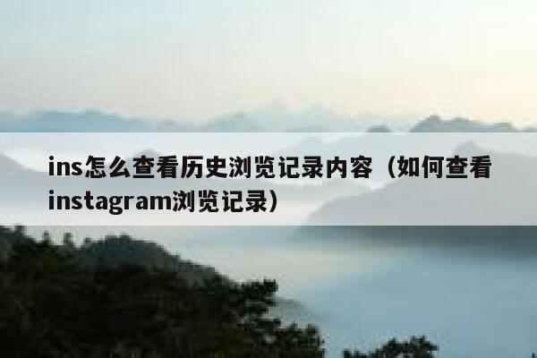 ins怎么查看历史浏览记录内容（如何查看instagram浏览记录） 第1张