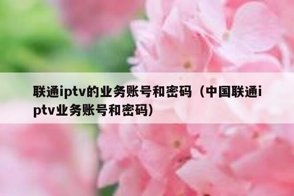 联通iptv的业务账号和密码（中国联通iptv业务账号和密码） 第1张