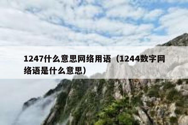 1247什么意思网络用语（1244数字网络语是什么意思） 第1张