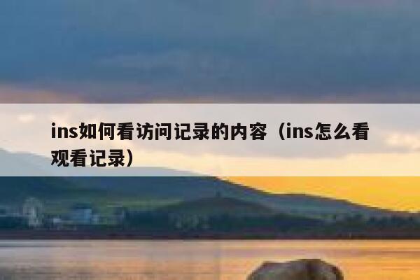 ins如何看访问记录的内容（ins怎么看观看记录） 第1张