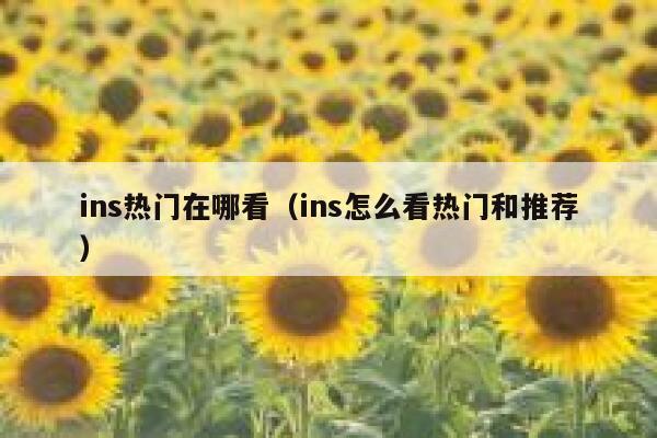 ins热门在哪看（ins怎么看热门和推荐） 第1张
