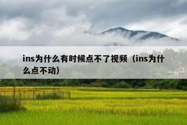 ins为什么有时候点不了视频（ins为什么点不动） 第1张
