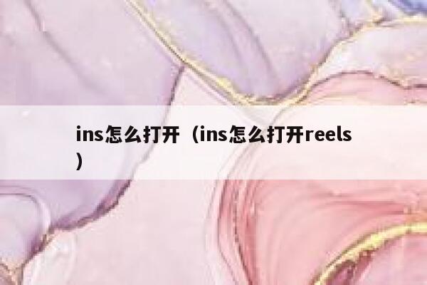 ins怎么打开（ins怎么打开reels） 第1张