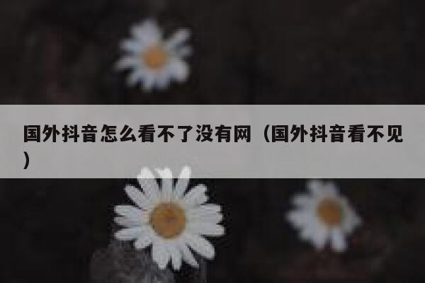 国外抖音怎么看不了没有网（国外抖音看不见） 第1张