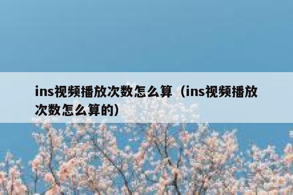 ins视频播放次数怎么算（ins视频播放次数怎么算的） 第1张