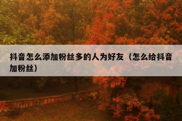抖音怎么添加粉丝多的人为好友（怎么给抖音加粉丝） 第1张