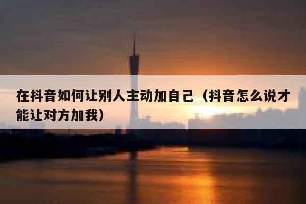 在抖音如何让别人主动加自己(抖音怎么说才能让对方加我) 第1张 在抖音如何让别人主动加自己(抖音怎么说才能让对方加我) 第1张