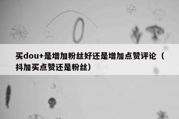买dou+是增加粉丝好还是增加点赞评论（抖加买点赞还是粉丝） 第1张