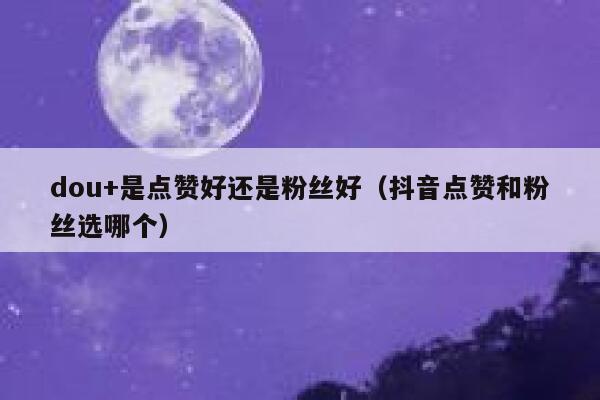 dou+是点赞好还是粉丝好（抖音点赞和粉丝选哪个） 第1张