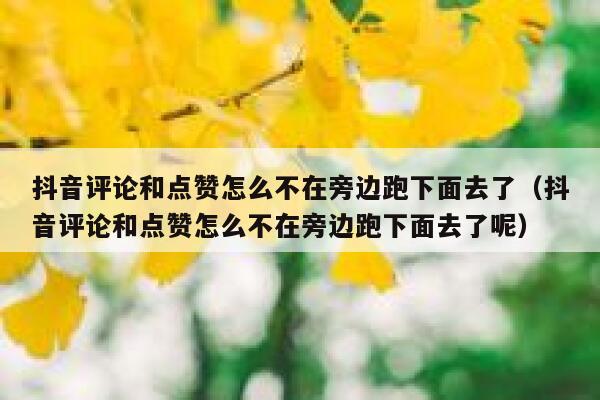 抖音评论和点赞怎么不在旁边跑下面去了（抖音评论和点赞怎么不在旁边跑下面去了呢） 第1张