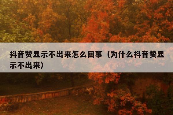 抖音赞显示不出来怎么回事（为什么抖音赞显示不出来） 第1张
