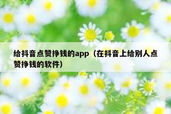 给抖音点赞挣钱的app（在抖音上给别人点赞挣钱的软件） 第1张
