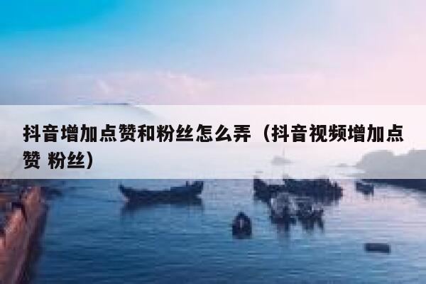 抖音增加点赞和粉丝怎么弄（抖音视频增加点赞 粉丝） 第1张