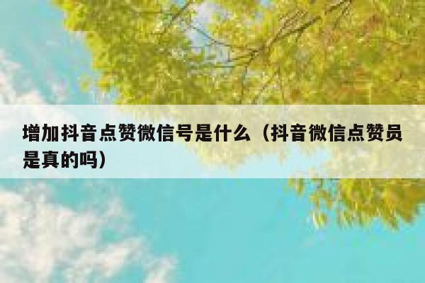 增加抖音点赞微信号是什么（抖音微信点赞员是真的吗） 第1张