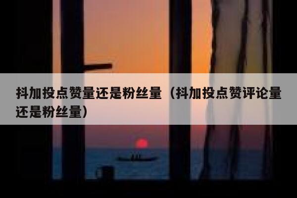 抖加投点赞量还是粉丝量(抖加投点赞评论量还是粉丝量) 第1张 抖加投点赞量还是粉丝量(抖加投点赞评论量还是粉丝量) 第1张