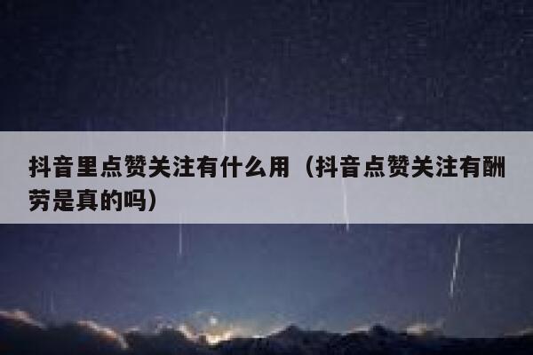 抖音里点赞关注有什么用(抖音点赞关注有酬劳是真的吗) 第1张 抖音里点赞关注有什么用(抖音点赞关注有酬劳是真的吗) 第1张