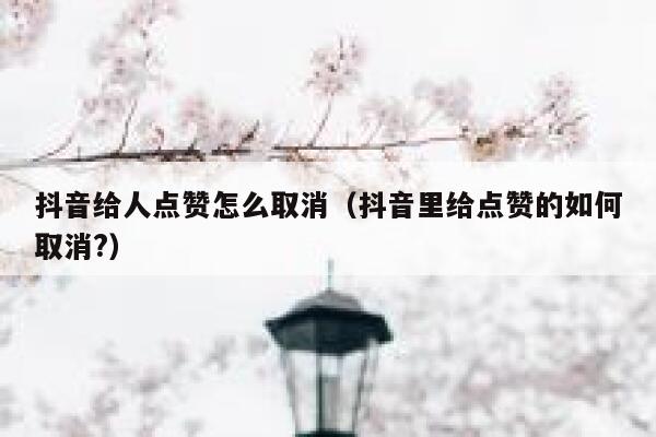 抖音给人点赞怎么取消（抖音里给点赞的如何取消?） 第1张