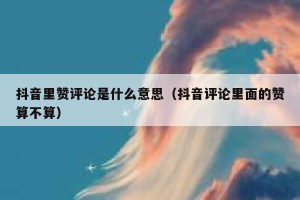 抖音里赞评论是什么意思(抖音评论里面的赞算不算) 第1张 抖音里赞评论是什么意思(抖音评论里面的赞算不算) 第1张