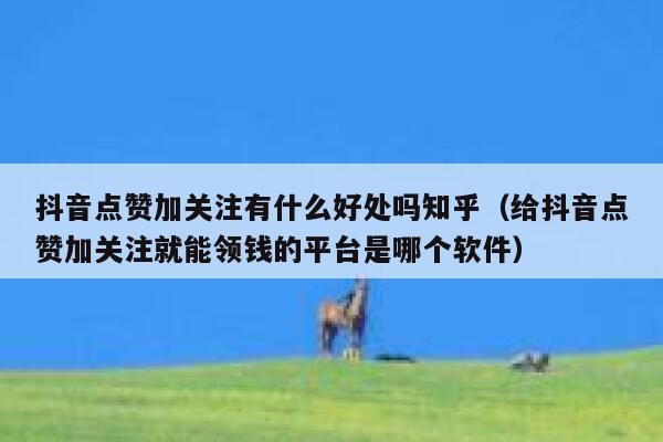 抖音点赞加关注有什么好处吗知乎(给抖音点赞加关注就能领钱的平台是哪个软件) 第1张 抖音点赞加关注有什么好处吗知乎(给抖音点赞加关注就能领钱的平台是哪个软件) 第1张