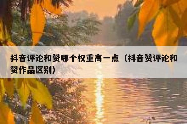 抖音评论和赞哪个权重高一点（抖音赞评论和赞作品区别） 第1张