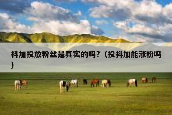 抖加投放粉丝是真实的吗?（投抖加能涨粉吗） 第1张