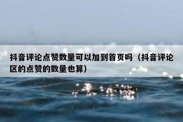 抖音评论点赞数量可以加到首页吗（抖音评论区的点赞的数量也算） 第1张