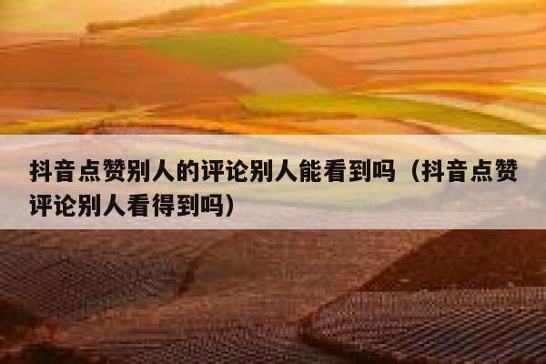 抖音点赞别人的评论别人能看到吗（抖音点赞评论别人看得到吗） 第1张