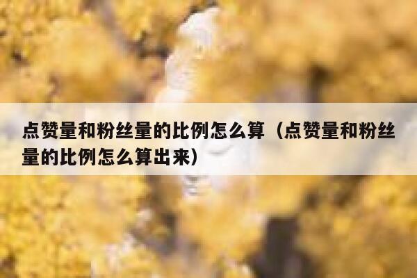 点赞量和粉丝量的比例怎么算（点赞量和粉丝量的比例怎么算出来） 第1张